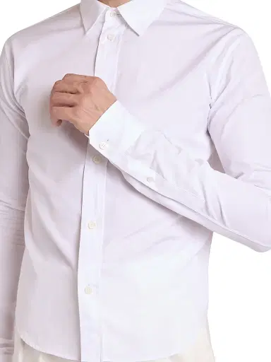 Loewe Men's Cotton-Blend Button-Front Shirt - White - Size 46 | Thumbnail 6