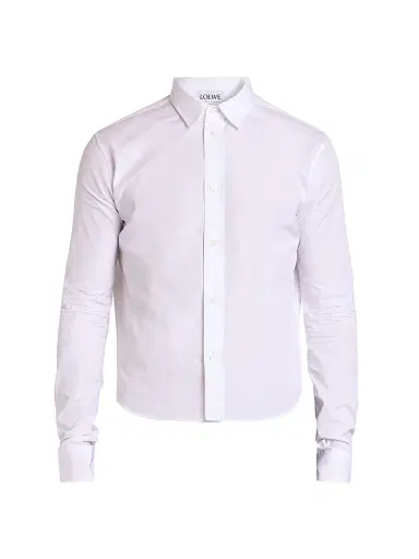 Loewe Men's Cotton-Blend Button-Front Shirt - White - Size 46 | Thumbnail 1
