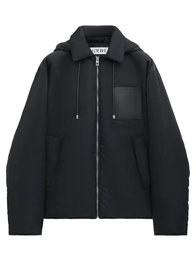 LOEWE Men's Hooded Nylon-Blend Jacket - Black