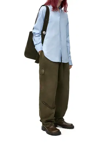 Loewe Men's Balloon Cargo Trousers - Khaki Green - Size 38 | Thumbnail 2