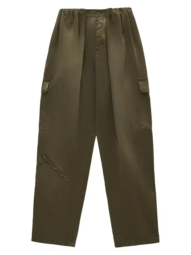 LOEWE Men's Balloon Cargo Trousers - Khaki Green