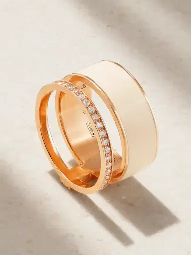 Repossi Berbere 18-karat Rose Gold, Lacquer And Diamond Ring | Thumbnail 1 Repossi Berbere 18-karat Rose Gold, Lacquer And Diamond Ring | Thumbnail 1