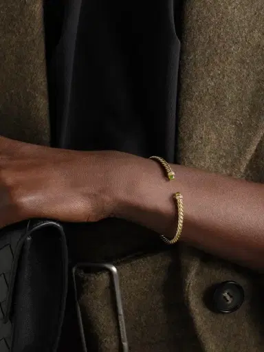 David Yurman Modern Cable 18-karat Gold, Peridot And Diamond Cuff | Thumbnail 2 David Yurman Modern Cable 18-karat Gold, Peridot And Diamond Cuff | Thumbnail 2