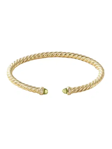 David Yurman Modern Cable 18-karat Gold, Peridot And Diamond Cuff | Thumbnail 1 David Yurman Modern Cable 18-karat Gold, Peridot And Diamond Cuff | Thumbnail 1