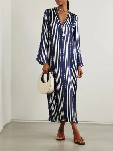 Lemlem Theodora Striped Ecovero™-blend Satin Dress | Thumbnail 2 Lemlem Theodora Striped Ecovero™-blend Satin Dress | Thumbnail 2