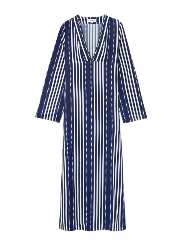 Theodora Striped Ecovero™-blend Satin Dress