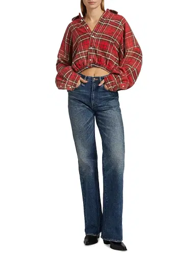 R13 Women's Jane Stretch High-Rise Straight-Leg Jeans - Mire Blue Stretch - Size 31 | Thumbnail 2 R13 Women's Jane Stretch High-Rise Straight-Leg Jeans - Mire Blue Stretch - Size 31 | Thumbnail 2