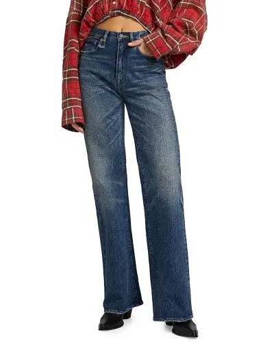R13 Women's Jane Stretch High-Rise Straight-Leg Jeans - Mire Blue Stretch - Size 31 | Thumbnail 3 R13 Women's Jane Stretch High-Rise Straight-Leg Jeans - Mire Blue Stretch - Size 31 | Thumbnail 3