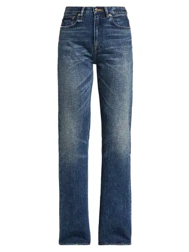 R13 Women's Jane Stretch High-Rise Straight-Leg Jeans - Mire Blue Stretch - Size 31 | Thumbnail 1 R13 Women's Jane Stretch High-Rise Straight-Leg Jeans - Mire Blue Stretch - Size 31 | Thumbnail 1
