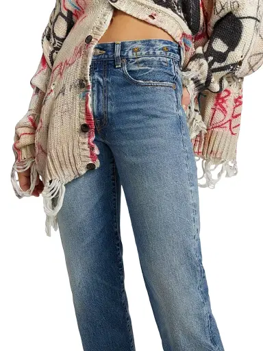 R13 Women's Romeo Mid-Rise Straight-Leg Jeans | Thumbnail 6