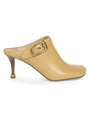 Chloé Women's Andrea 70MM Leather Mules - Sandy Brown | Thumbnail 1 Chloé Women's Andrea 70MM Leather Mules - Sandy Brown | Thumbnail 1