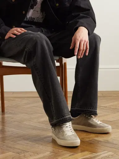 Golden Goose Soul-Star Distressed Leather-Trimmed Suede Sneakers - Men | Thumbnail 2 Golden Goose Soul-Star Distressed Leather-Trimmed Suede Sneakers - Men | Thumbnail 2