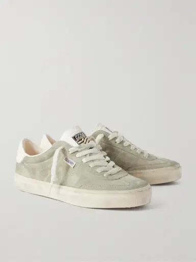 Golden Goose Soul-Star Distressed Leather-Trimmed Suede Sneakers - Men | Thumbnail 4 Golden Goose Soul-Star Distressed Leather-Trimmed Suede Sneakers - Men | Thumbnail 4
