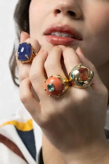 DENISE CASSOU Mint Tourmaline Coral Ring | Thumbnail 2