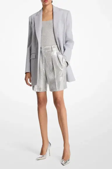 Michael Kors Collection Sequin Pleated Shorts | Thumbnail 2