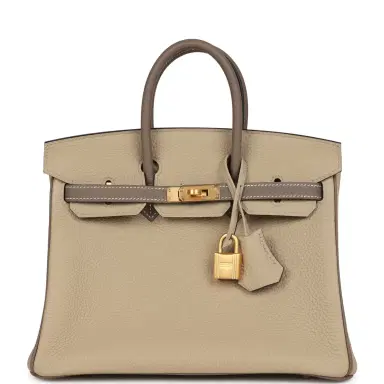 HERMÈS Hermes Special Order (HSS) Birkin 25 Etoupe/Trench Togo Brushed Gold Hardware | Thumbnail 1 HERMÈS Hermes Special Order (HSS) Birkin 25 Etoupe/Trench Togo Brushed Gold Hardware | Thumbnail 1