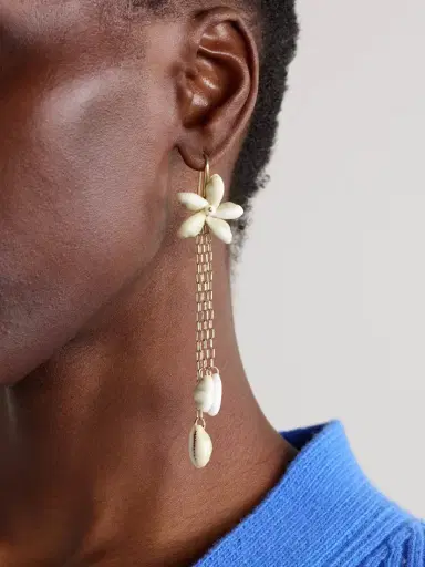 Isabel Marant Noki Gold-tone Shell Earrings | Thumbnail 2