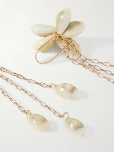 Isabel Marant Noki Gold-tone Shell Earrings | Thumbnail 3