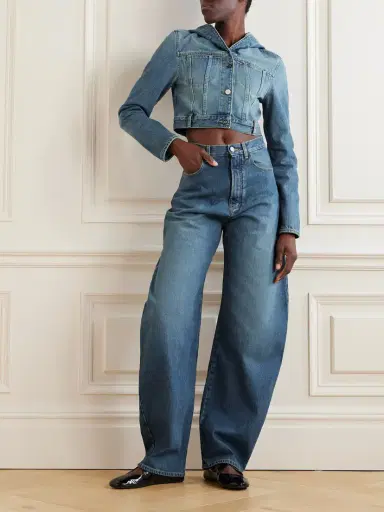 Alaïa Cropped Hooded Denim Jacket | Thumbnail 2 Alaïa Cropped Hooded Denim Jacket | Thumbnail 2