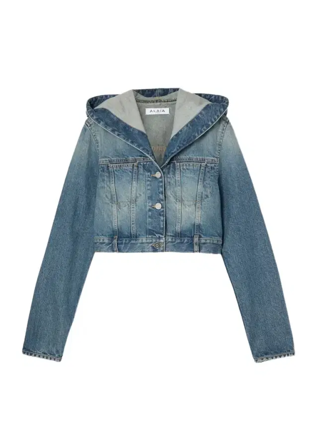 Cropped Hooded Denim Jacket