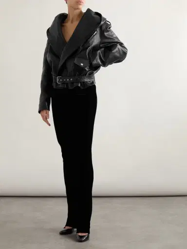 Alaïa Hooded Leather Biker Jacket | Thumbnail 2 Alaïa Hooded Leather Biker Jacket | Thumbnail 2