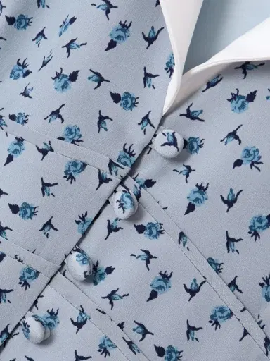 Alessandra Rich Mikado-trimmed Floral-print Silk-crepe De Chine Midi Shirt Dress | Thumbnail 4 Alessandra Rich Mikado-trimmed Floral-print Silk-crepe De Chine Midi Shirt Dress | Thumbnail 4