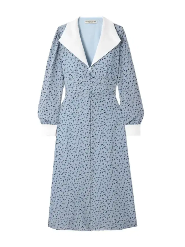 Mikado-trimmed Floral-print Silk-crepe De Chine Midi Shirt Dress