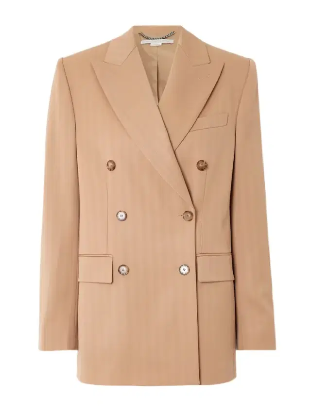 Double-breasted Striped Wool-blend Blazer