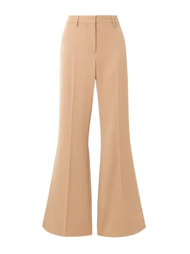Pinstriped Wool-blend Flared Pants