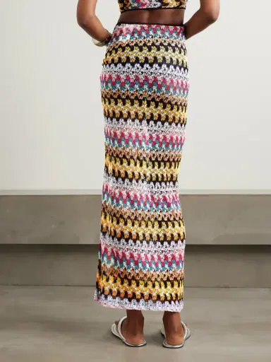 Missoni Ruched Metallic Crochet-knit Midi Skirt | Thumbnail 3