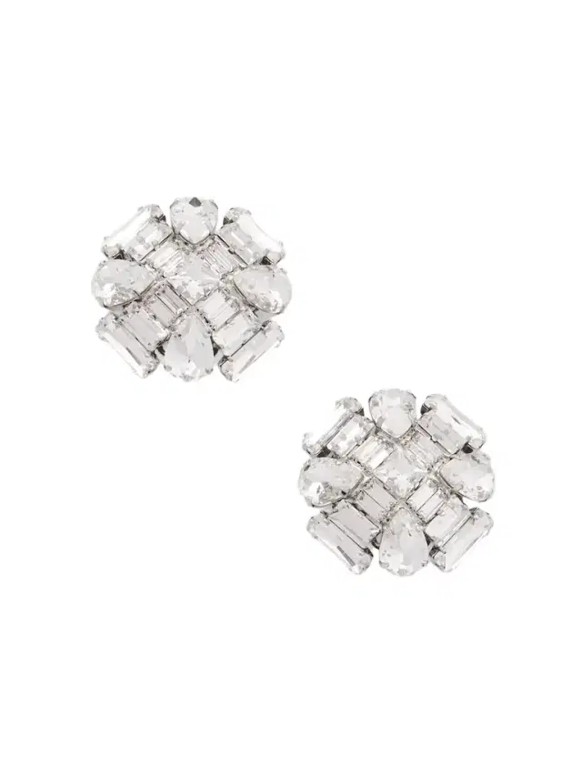 tone Crystal Clip Earrings
