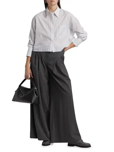 TWP Women's New Didi Wide-Leg Wool Trousers - Medium Heather Grey - Size 12 | Thumbnail 2 TWP Women's New Didi Wide-Leg Wool Trousers - Medium Heather Grey - Size 12 | Thumbnail 2