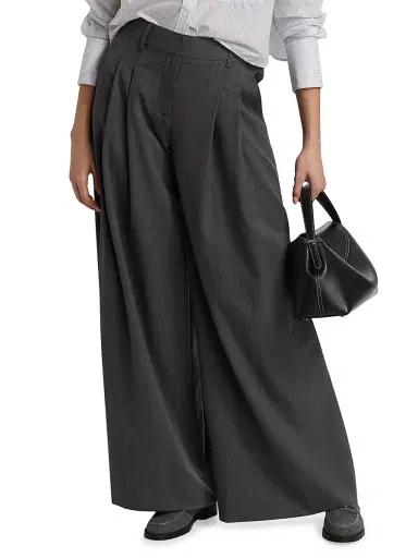 TWP Women's New Didi Wide-Leg Wool Trousers - Medium Heather Grey - Size 12 | Thumbnail 3 TWP Women's New Didi Wide-Leg Wool Trousers - Medium Heather Grey - Size 12 | Thumbnail 3