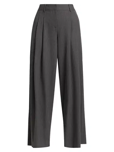 TWP Women's New Didi Wide-Leg Wool Trousers - Medium Heather Grey - Size 12 | Thumbnail 1 TWP Women's New Didi Wide-Leg Wool Trousers - Medium Heather Grey - Size 12 | Thumbnail 1