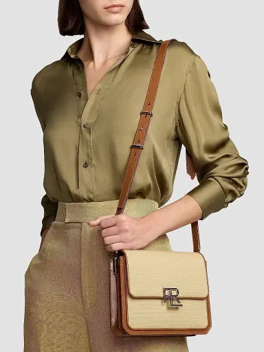 Ralph Lauren Collection Women's RL Cotton & Leather Crossbody Bag | Thumbnail 2