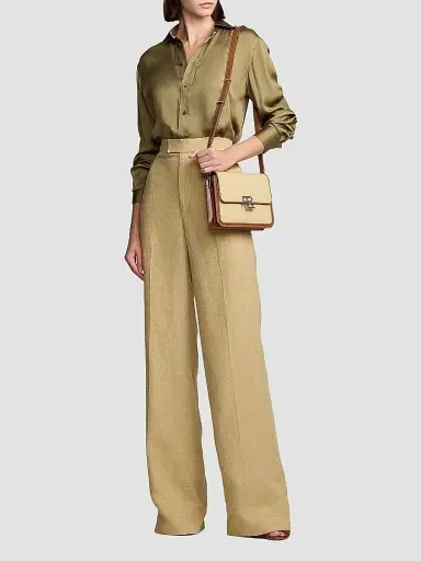 Ralph Lauren Collection Women's RL Cotton & Leather Crossbody Bag | Thumbnail 3