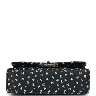 Chanel Chanel Small Classic Double Logo Printed Flap Bag Black/White Calfskin Gold Hardware | Thumbnail 6 Chanel Chanel Small Classic Double Logo Printed Flap Bag Black/White Calfskin Gold Hardware | Thumbnail 6