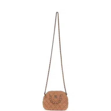 Chanel Chanel Small Crossbody Bag Light Brown Shearling Light Gold Hardware | Thumbnail 7