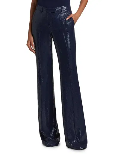 Michael Kors Collection Women's Haylee Sequined Flare Pants - Maritime | Thumbnail 3 Michael Kors Collection Women's Haylee Sequined Flare Pants - Maritime | Thumbnail 3