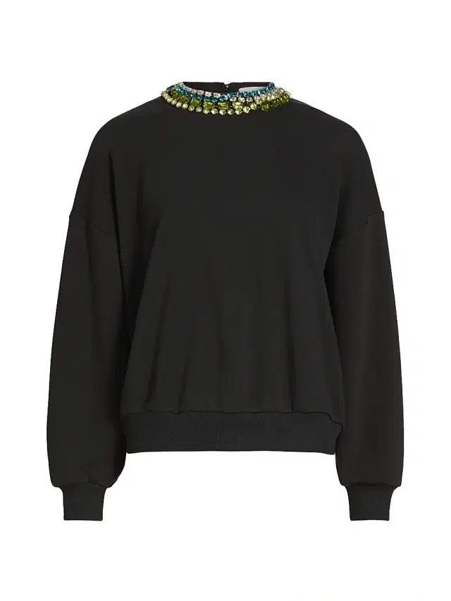 Women's Brandy Embellished Collar Sweatshirt - Black Women's Brandy Embellished Collar Sweatshirt - Black