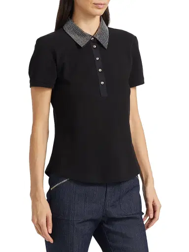 Cinq à Sept Women's Rupi Embellished Collar Top - Black - Size Small | Thumbnail 4