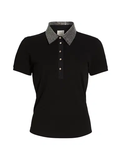 Cinq à Sept Women's Rupi Embellished Collar Top - Black - Size Small | Thumbnail 1