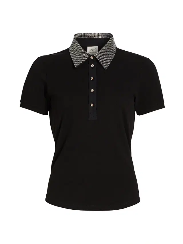 Cinq à Sept Women's Rupi Embellished Collar Top - Black