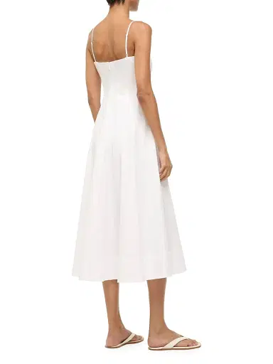 Staud Women's Wylie Stretch-Cotton Midi-Dress - White - Size 14 | Thumbnail 2 Staud Women's Wylie Stretch-Cotton Midi-Dress - White - Size 14 | Thumbnail 2