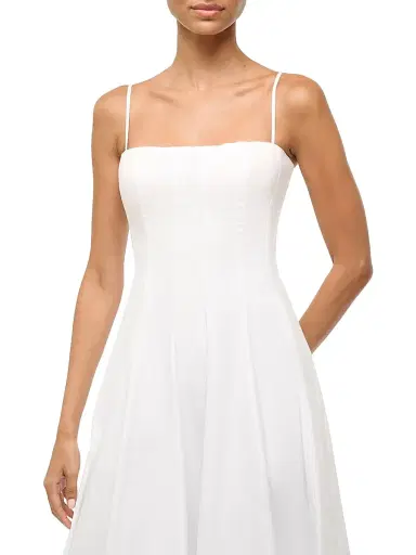Staud Women's Wylie Stretch-Cotton Midi-Dress - White - Size 14 | Thumbnail 3 Staud Women's Wylie Stretch-Cotton Midi-Dress - White - Size 14 | Thumbnail 3
