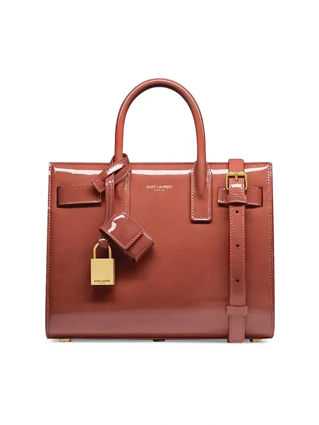 Women's Sac De Jour Nano Bag in Patent Leather - Mild Rose