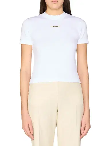 Jacquemus Women's Grosgrain Cotton Logo T-Shirt - White - Size XS | Thumbnail 3