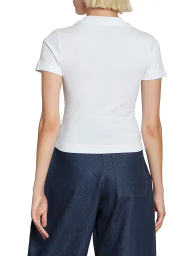 Jacquemus Women's Grosgrain Cotton Logo T-Shirt - White - Size XS | Thumbnail 5