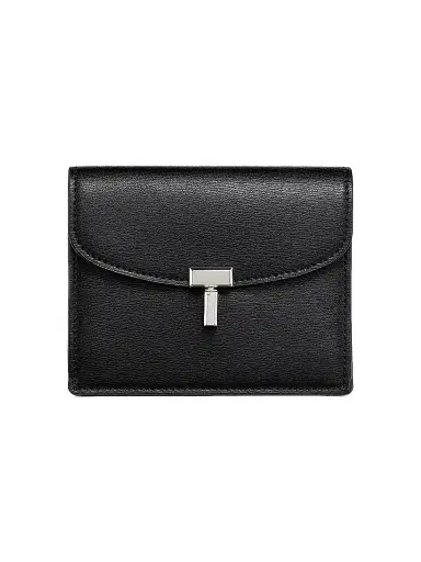 TOTEME Women's T-Lock Leather Cardholder | Thumbnail 1 TOTEME Women's T-Lock Leather Cardholder | Thumbnail 1