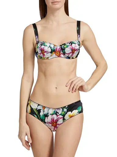 Dolce & Gabbana Women's Balconette Rose Print Bra - Mix Fiori Nero - Size XL | Thumbnail 3 Dolce & Gabbana Women's Balconette Rose Print Bra - Mix Fiori Nero - Size XL | Thumbnail 3